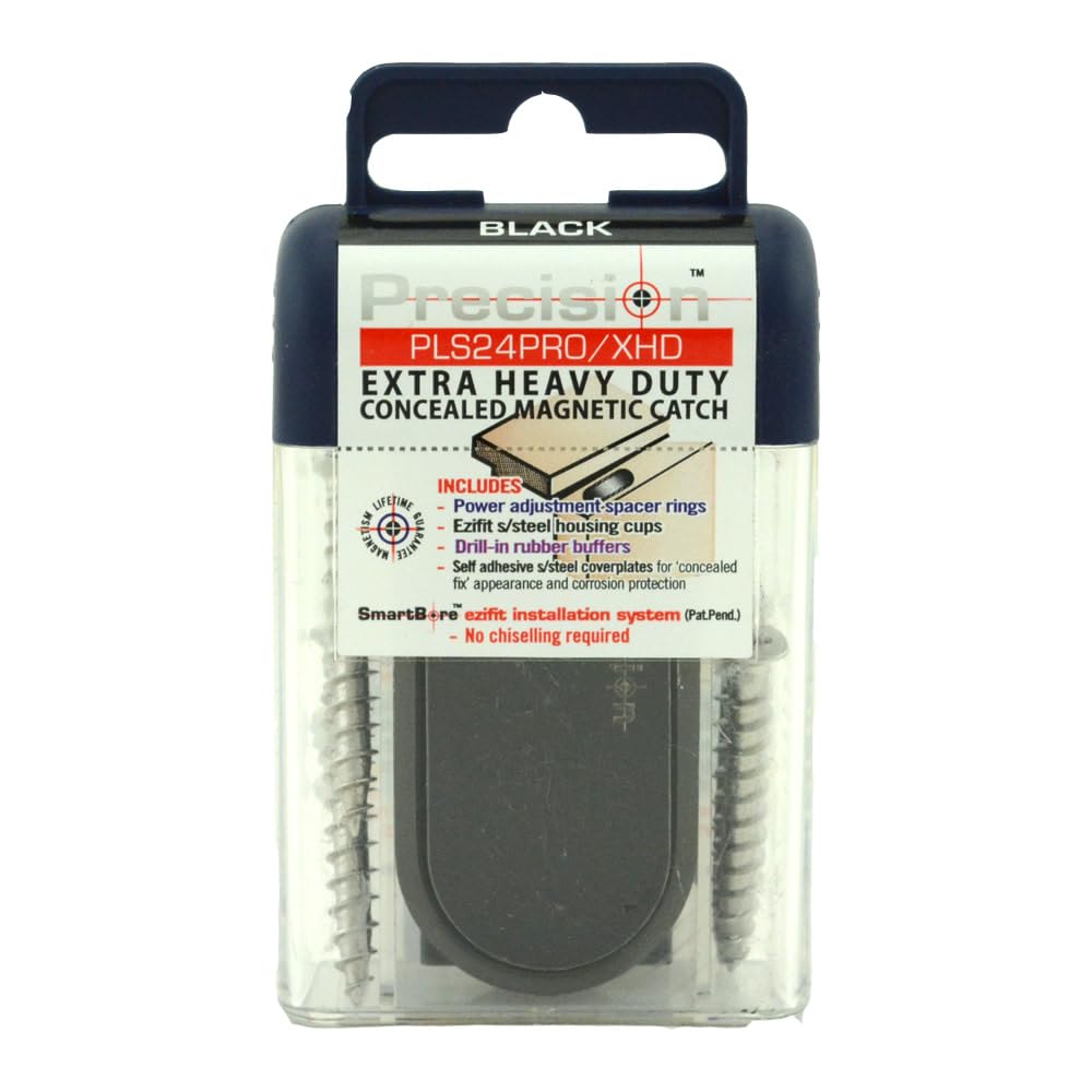 Precision Lock Magnetic Catch with Adjustable Black (Heavy Duty